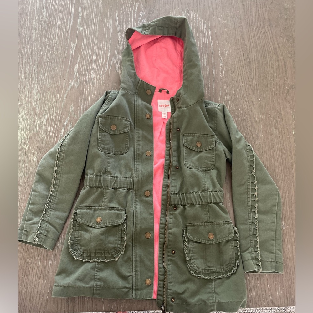 Girls Cat and Jack lined jacket. Youth M. Cute and comfy!